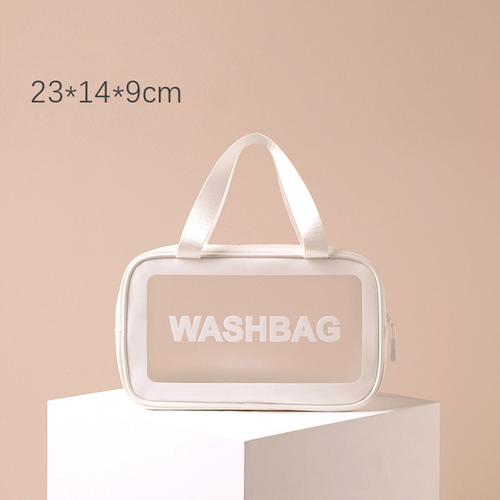   Frosted Translucent PVC Wash Bag Set  Makeup Tote Bag Portable Large Capacity Free Simple Cosmetic 