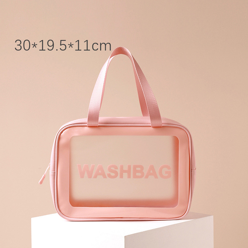   Frosted Translucent PVC Wash Bag Set  Makeup Tote Bag Portable Large Capacity Free Simple Cosmetic 