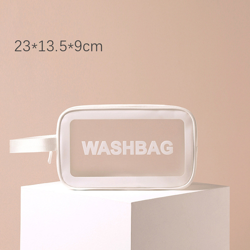   Frosted Translucent PVC Wash Bag Set  Makeup Tote Bag Portable Large Capacity Free Simple Cosmetic 