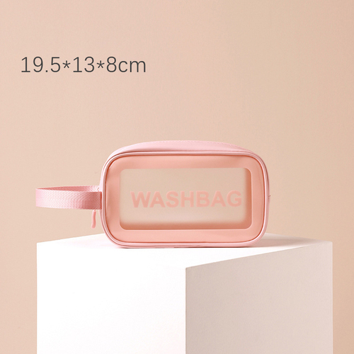   Frosted Translucent PVC Wash Bag Set  Makeup Tote Bag Portable Large Capacity Free Simple Cosmetic 