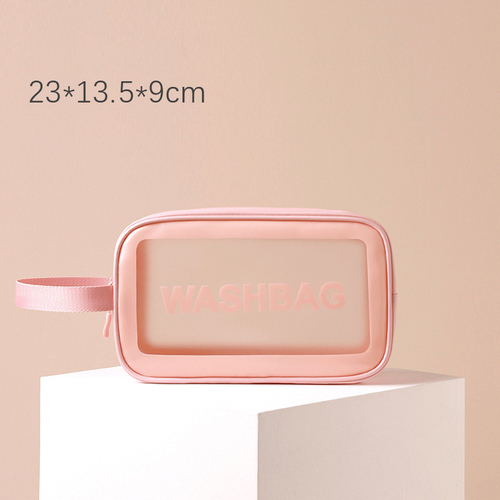   Frosted Translucent PVC Wash Bag Set  Makeup Tote Bag Portable Large Capacity Free Simple Cosmetic 