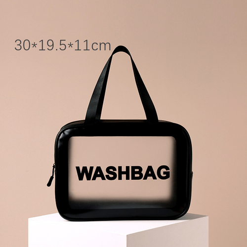   Frosted Translucent PVC Wash Bag Set  Makeup Tote Bag Portable Large Capacity Free Simple Cosmetic 