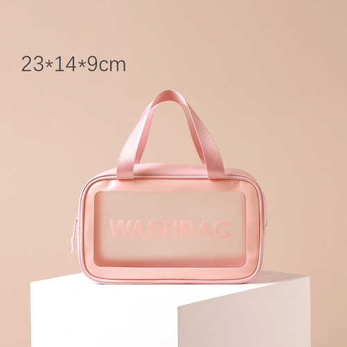   Frosted Translucent PVC Wash Bag Set  Makeup Tote Bag Portable Large Capacity Free Simple Cosmetic 