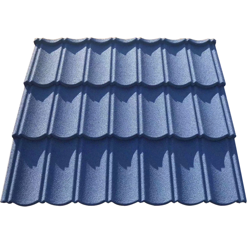 Beautiful building material 0.38-0.45mm color standard lightweight stone coated metal roof tile