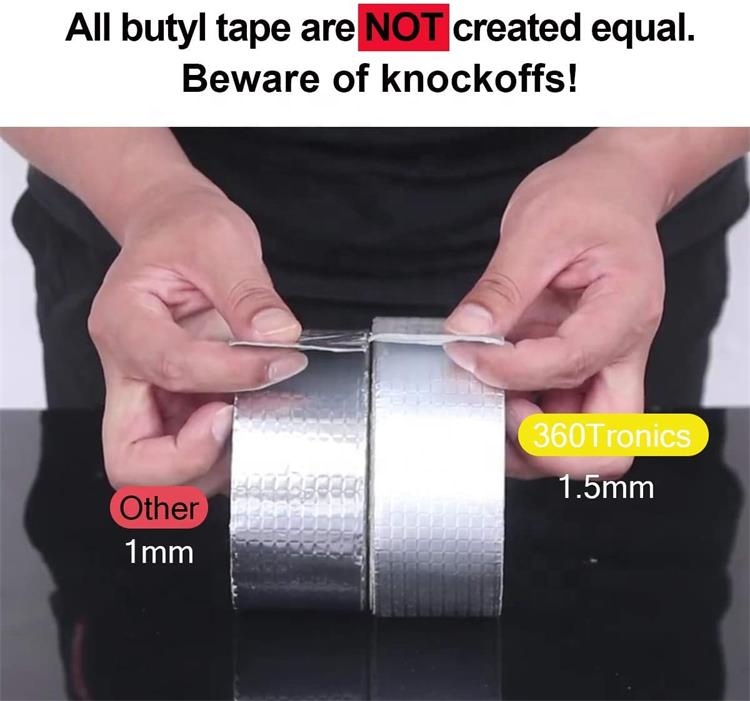Aluminum Foil Waterproof Butyl Rubber Sealant Tape For Metal Roof Insulation And Roof Leak Repair