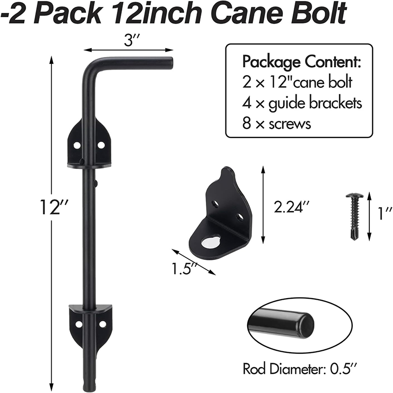 12 "lock door drop rod for quick installation for steel doors and wooden fence doors