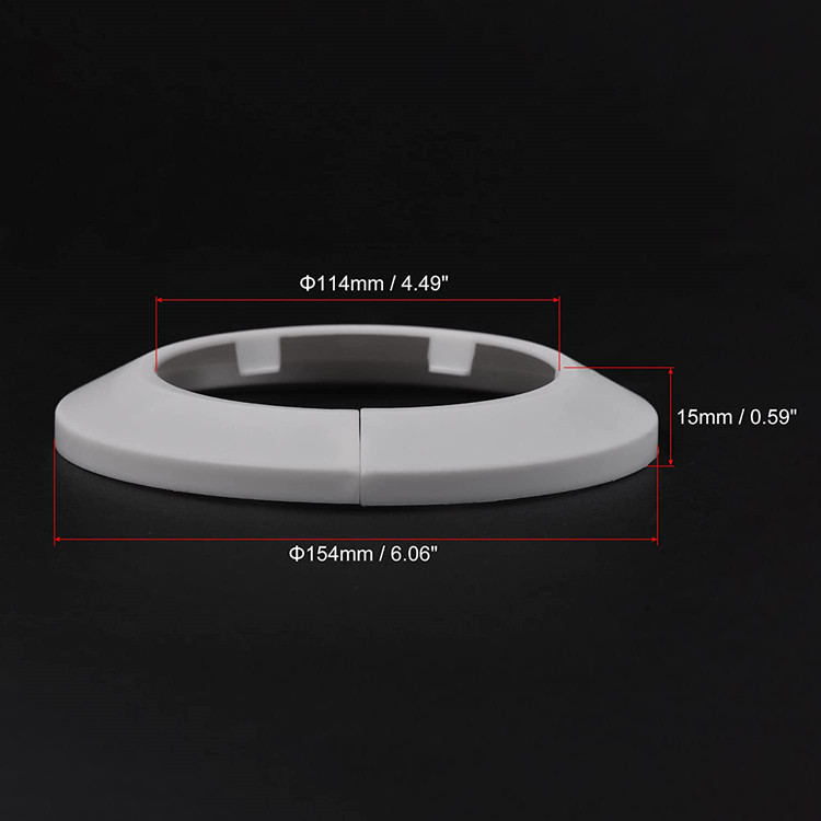 Plastic Split Pipe Flange Cover for Wall Pipe Tube Decoration White114mm