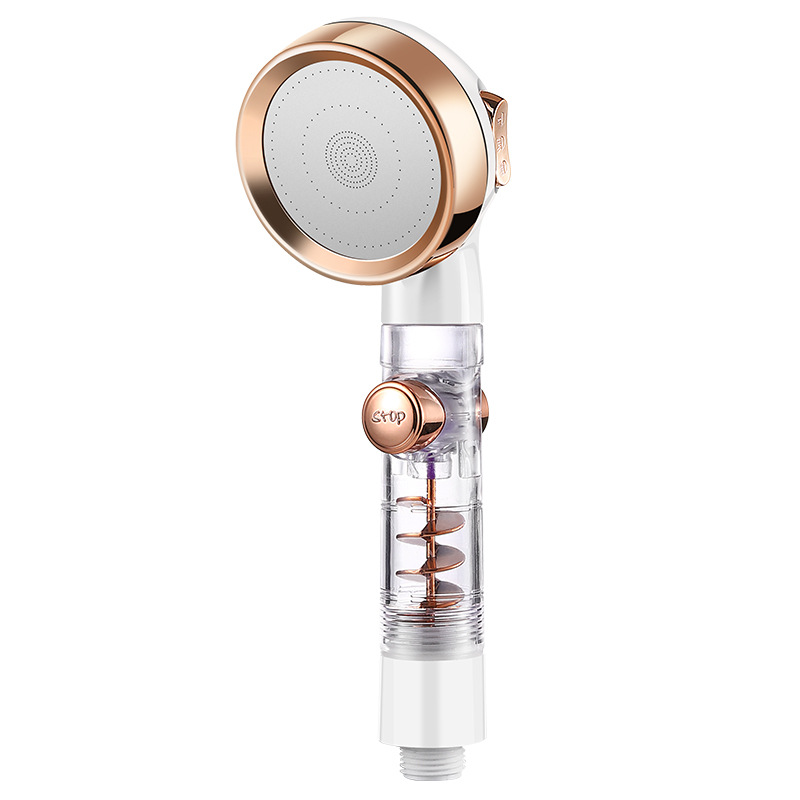 Hot sell Beauty skin three turbo booster shower head whirlpool bath bath hose sleeve water heater shower head