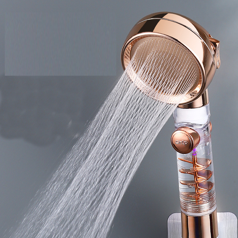 Hot sell Beauty skin three turbo booster shower head whirlpool bath bath hose sleeve water heater shower head
