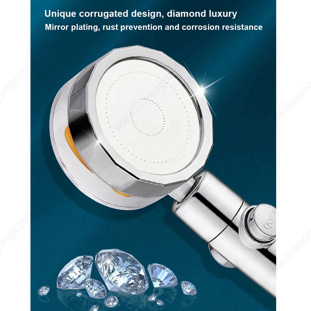 Water Saving Flow 360 Degree Rotate Abs Rain High Pressure Spray Bathroom Fan Spa Pp Filter Inside Ducted Turbo Bath Sho