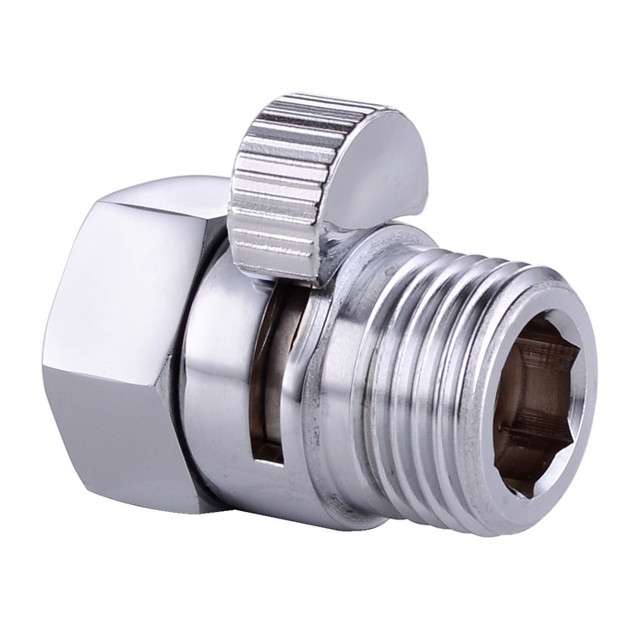 BRASS Shower Head Shut-Off Valve G 1/2, Polished Chrome