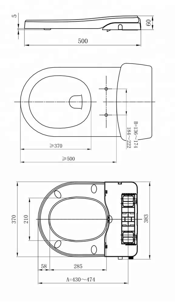 Non-Electirc Elongated Bidet Toilet Seat Covers For Female and Male Modern style  bidet toilet seat with 2 moving nozzle