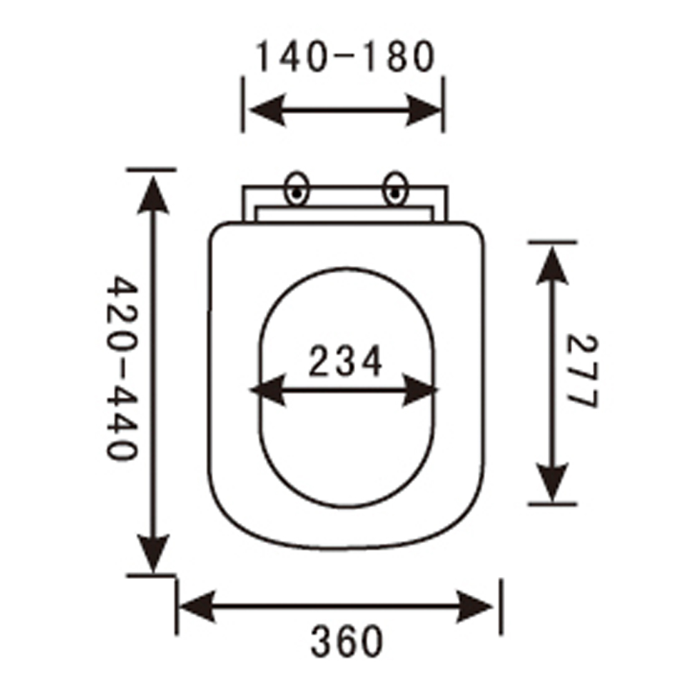 Square shape bathroom toilet seat pp toilet lid cover