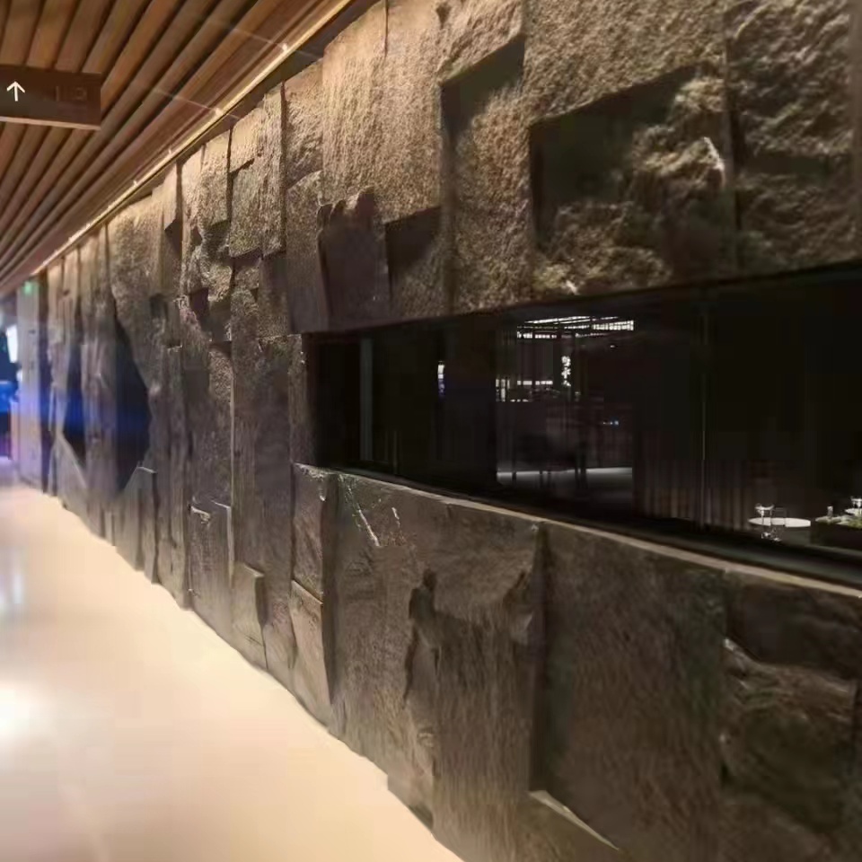 Faux exterior wall panels PU stone board building materials