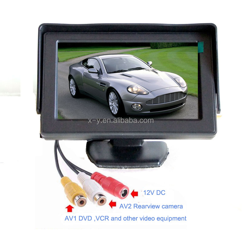 4.3 Inch Car Mirror Monitor Vehicle Rear View Reverse Backup Video Monitor