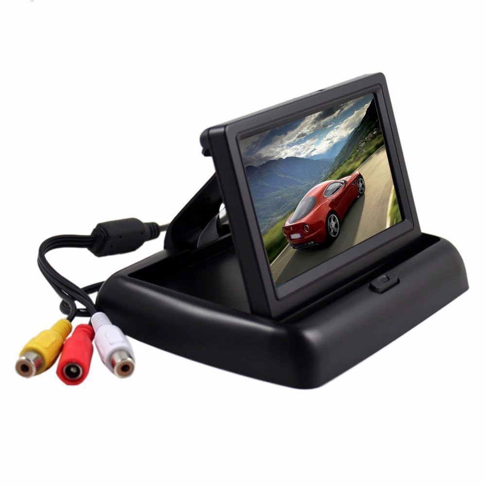 4.3" inch Hot Sale Folding TFT LCD Monitor Car Rear View Color System w/2-Channel Video Input Car Video Player