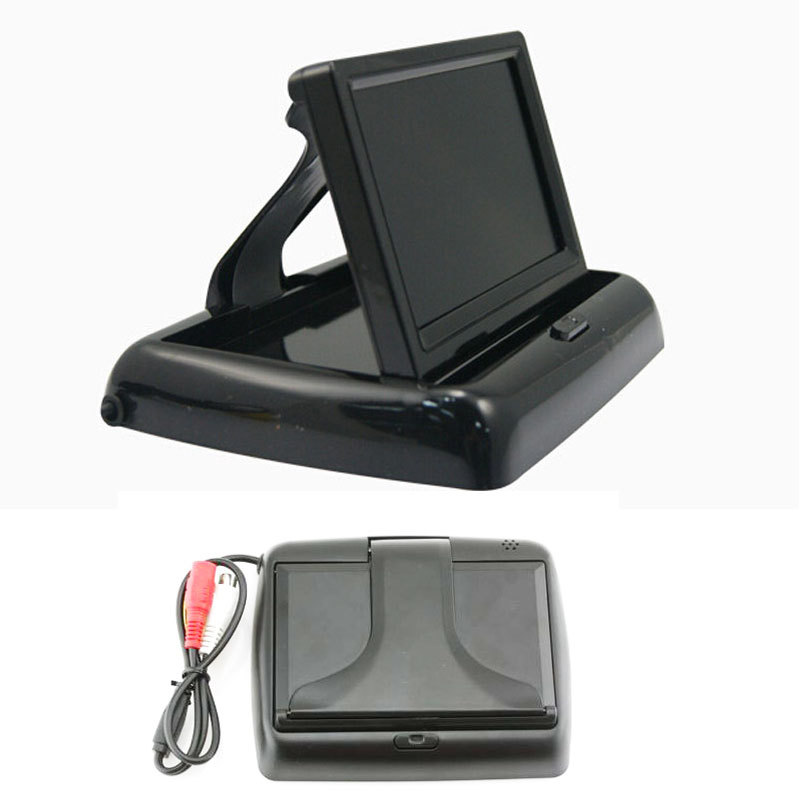 4.3" inch Hot Sale Folding TFT LCD Monitor Car Rear View Color System w/2-Channel Video Input Car Video Player