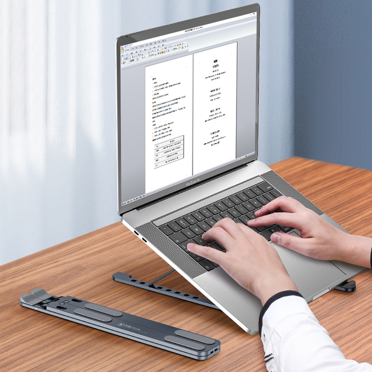 Foldable aluminum notebook tablet computer stand adjustable table laptop holder portable laptop stand easy to carry