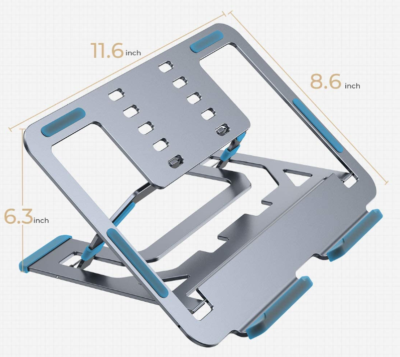 Laptop Stand Adjustable Super Portable Laptop Mount Riser Ultra-Thin Lisen All Metal Portable Laptop holder for Desk Com