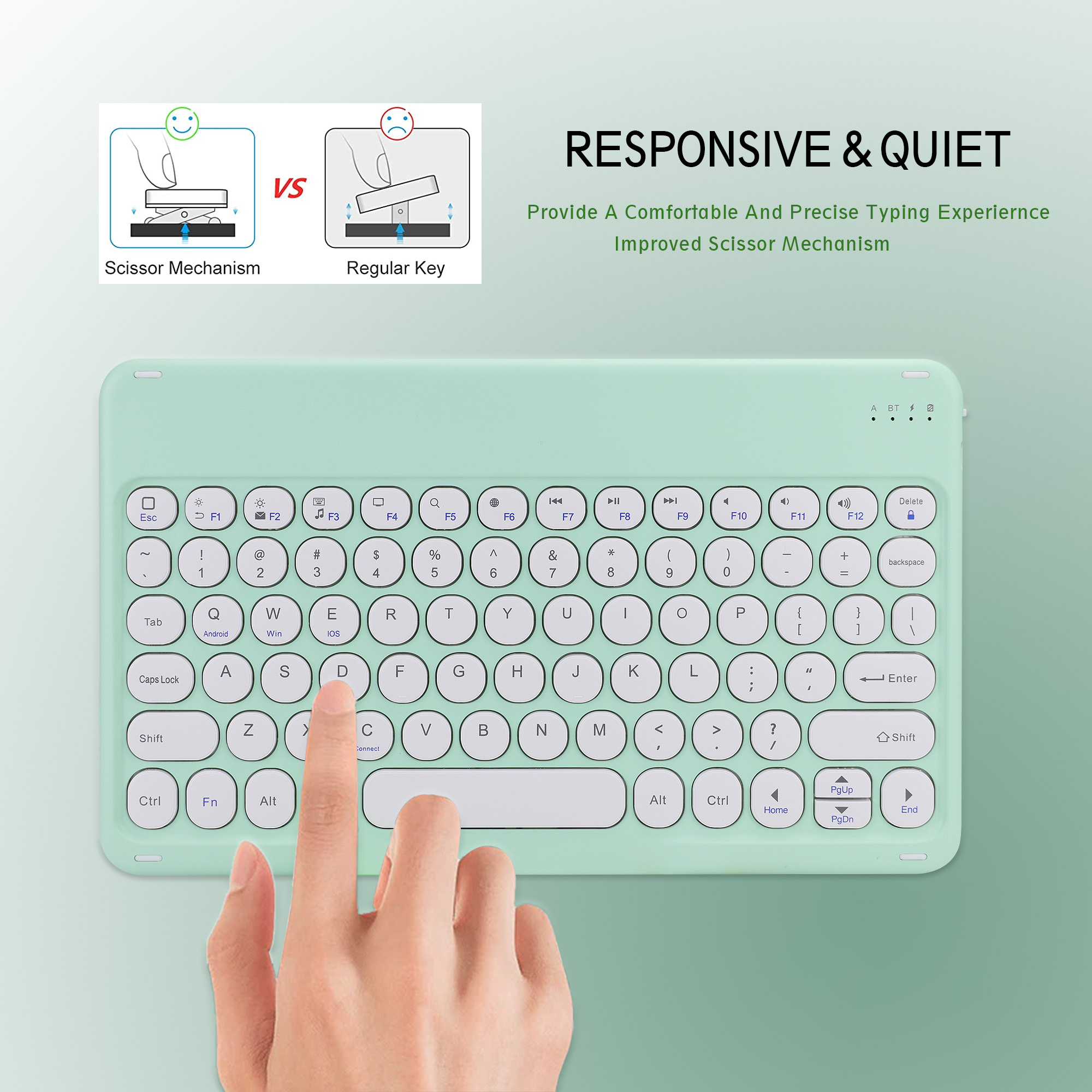 Laptop Android Ios Smartphone Tablets With 78 Keys ipad Mini Pro 11 Wireless Bt Tablet Keyboard For Pc And Phone