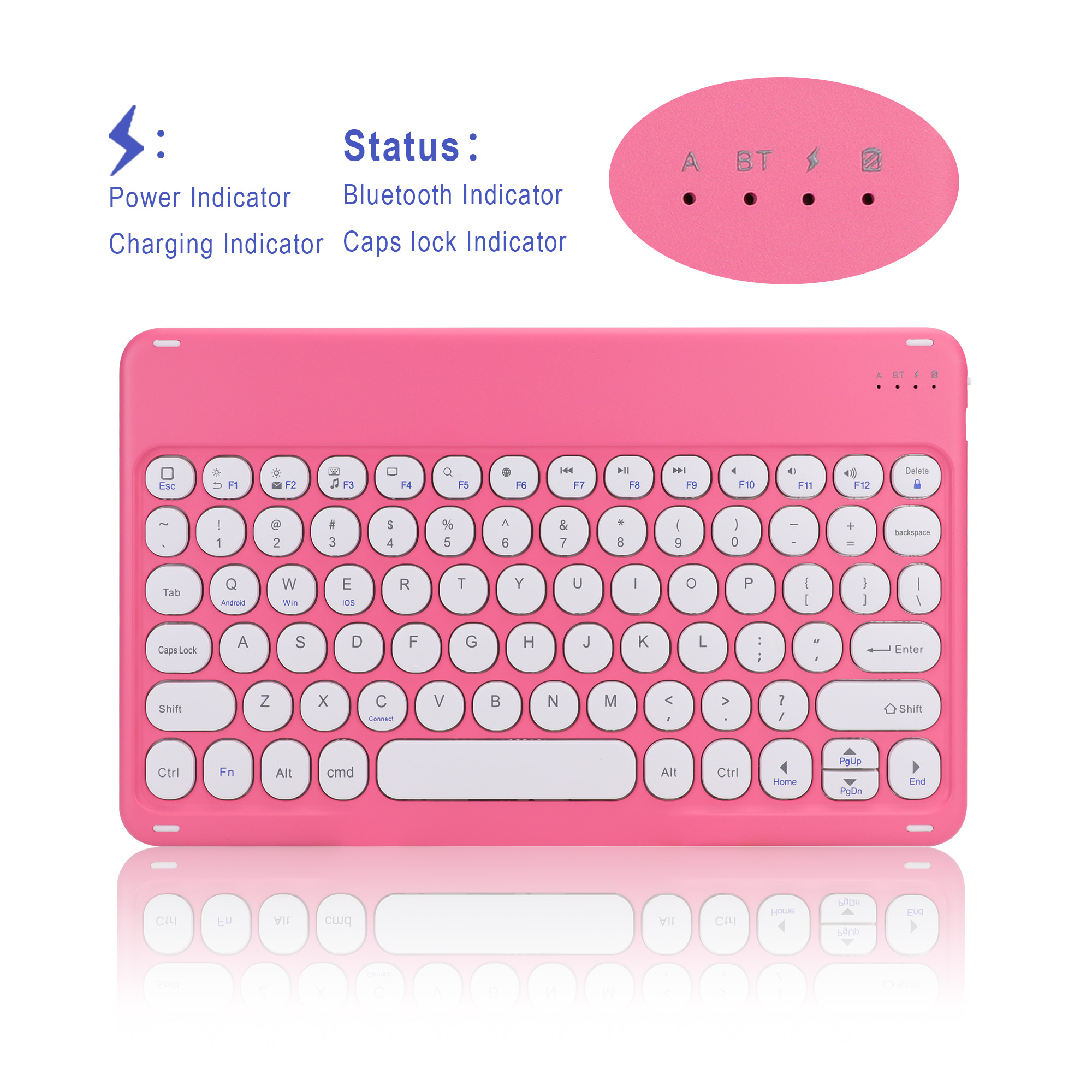 Laptop Android Ios Smartphone Tablets With 78 Keys ipad Mini Pro 11 Wireless Bt Tablet Keyboard For Pc And Phone