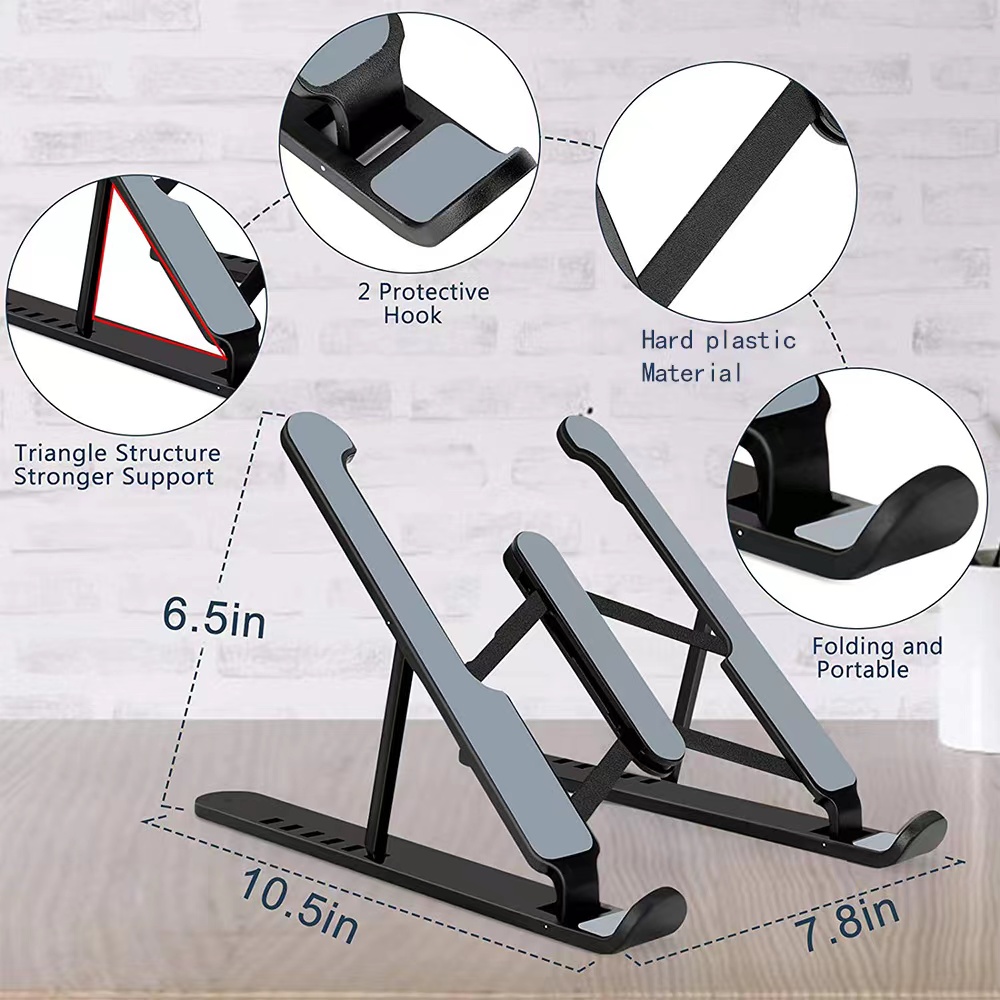 Portable Laptop Stand Foldable  Universal Thin Slim Plastic Standing Desk Holder for Notebook