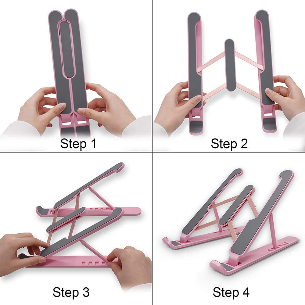 Portable Laptop Stand Foldable  Universal Thin Slim Plastic Standing Desk Holder for Notebook