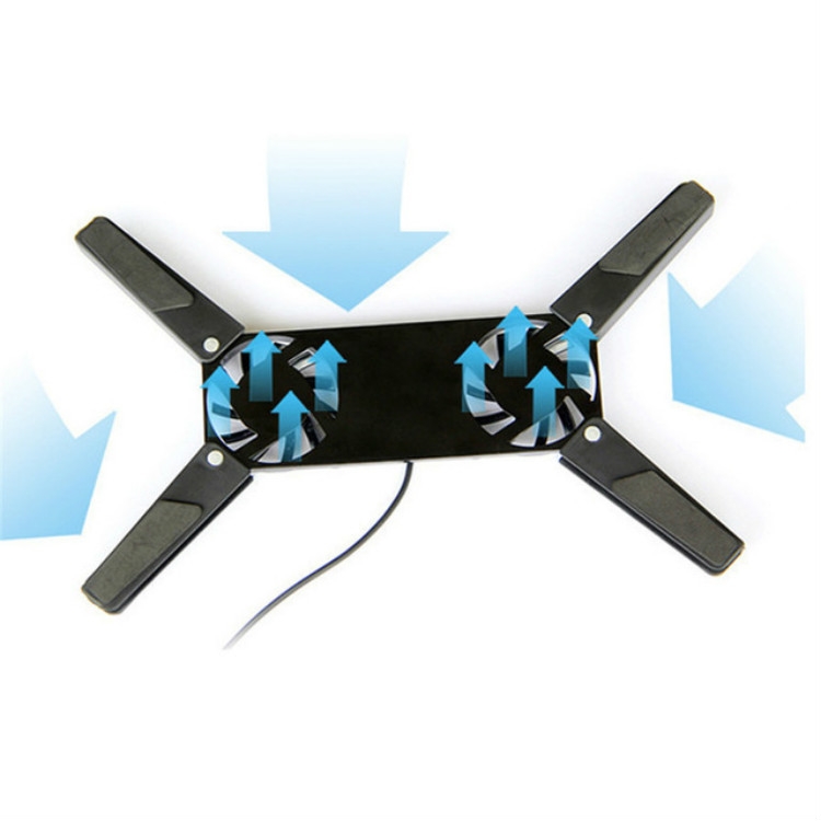 2pcs  price USB Port Mini Octopus Laptop Fan Folding Cooler Pad Double Fans