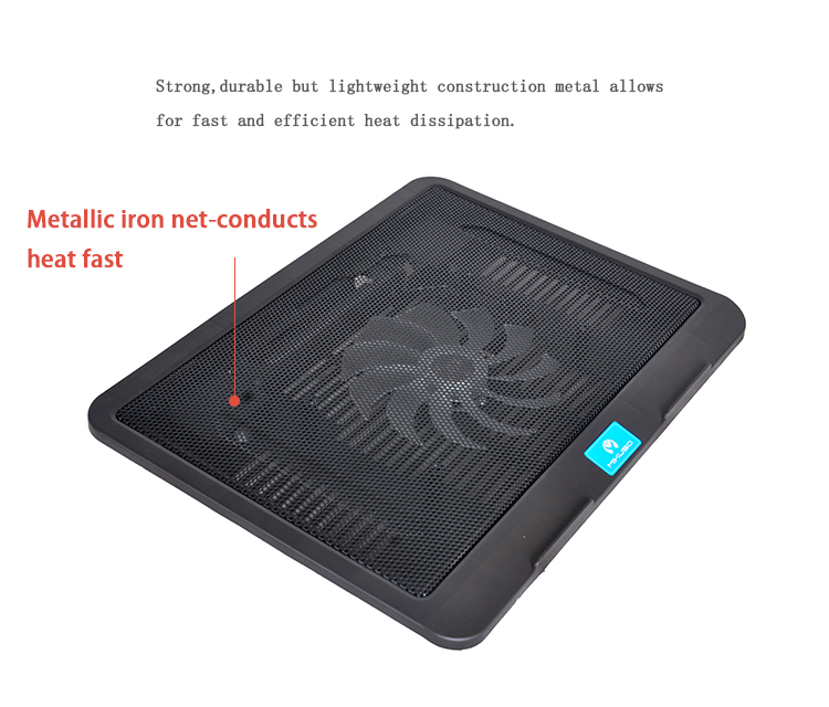 Mikuso NCP-063 14-15 inch Single Fan Notebook Radiator with LED Lights Laptop Cooling Fan Pad
