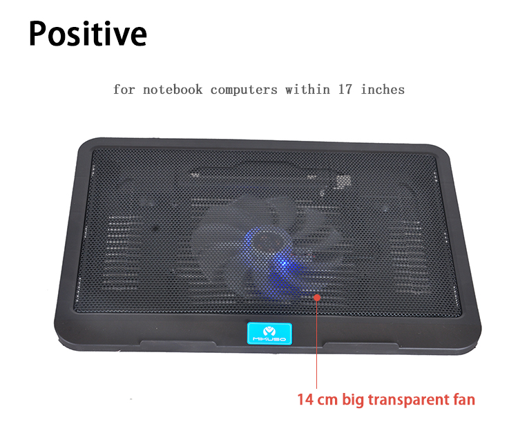 Mikuso NCP-063 14-15 inch Single Fan Notebook Radiator with LED Lights Laptop Cooling Fan Pad