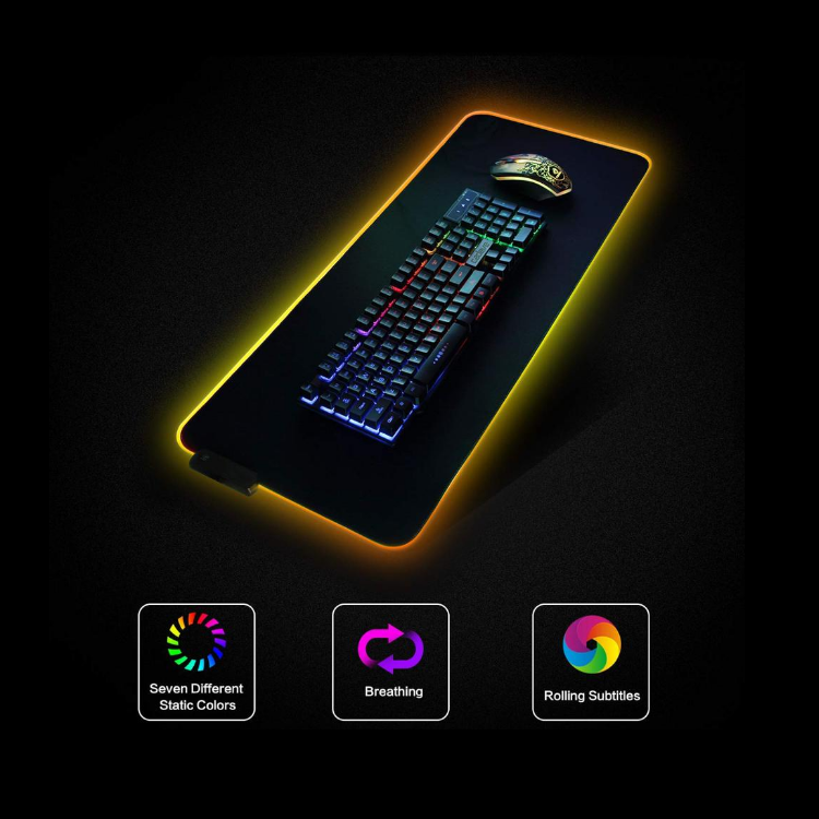 Large RGB LED Gaming Mouse Pad XXL CE certificate ize XXL size rgb led mouse pad