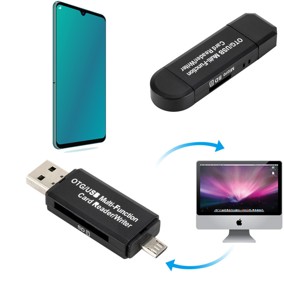 SD Card Reader For Android Phone Tablet PC Micro USB OTG to USB 2.0 Adapter Memory Card Reader