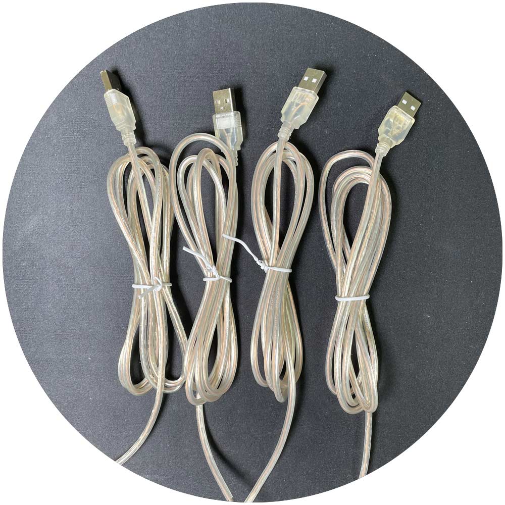 LED neon sign 1.5m USB A Male Connector to Open Stripped Bare Wires End Pigtail Power Cable for 5V LED Strip Light