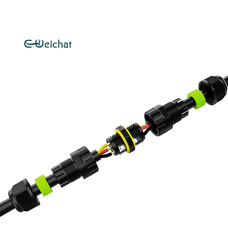 Mini Electronic Outdoor Lighting 2 Pole Underwater Power Cable Electrical Wire IP68 Waterproof Connector