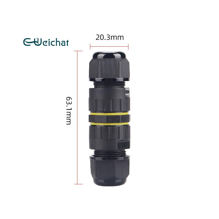 Mini Electronic Outdoor Lighting 2 Pole Underwater Power Cable Electrical Wire IP68 Waterproof Connector