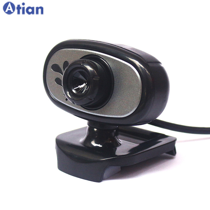 Built-In Microphone Tiny Web cam 360 Degree Rotatable 5 Mega 480P Full Black Webcam With 2 LED Lights
