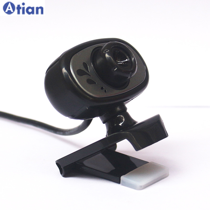 Built-In Microphone Tiny Web cam 360 Degree Rotatable 5 Mega 480P Full Black Webcam With 2 LED Lights