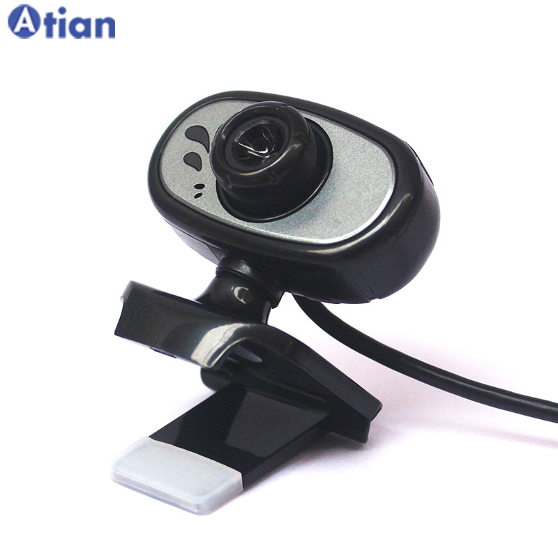 Built-In Microphone Tiny Web cam 360 Degree Rotatable 5 Mega 480P Full Black Webcam With 2 LED Lights