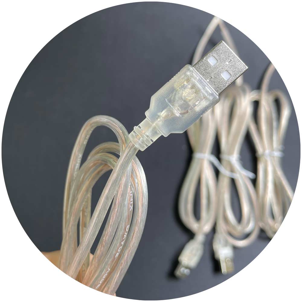 LED neon sign 1.5m USB A Male Connector to Open Stripped Bare Wires End Pigtail Power Cable for 5V LED Strip Light