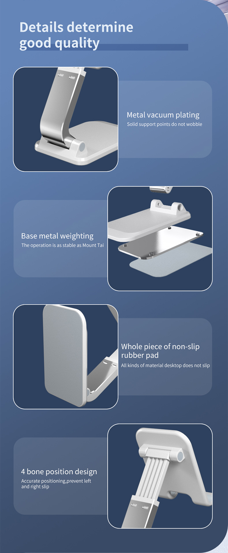 Plastic desk phone holder tablet cellphone accessory display phone stands foldable mobile phone holders