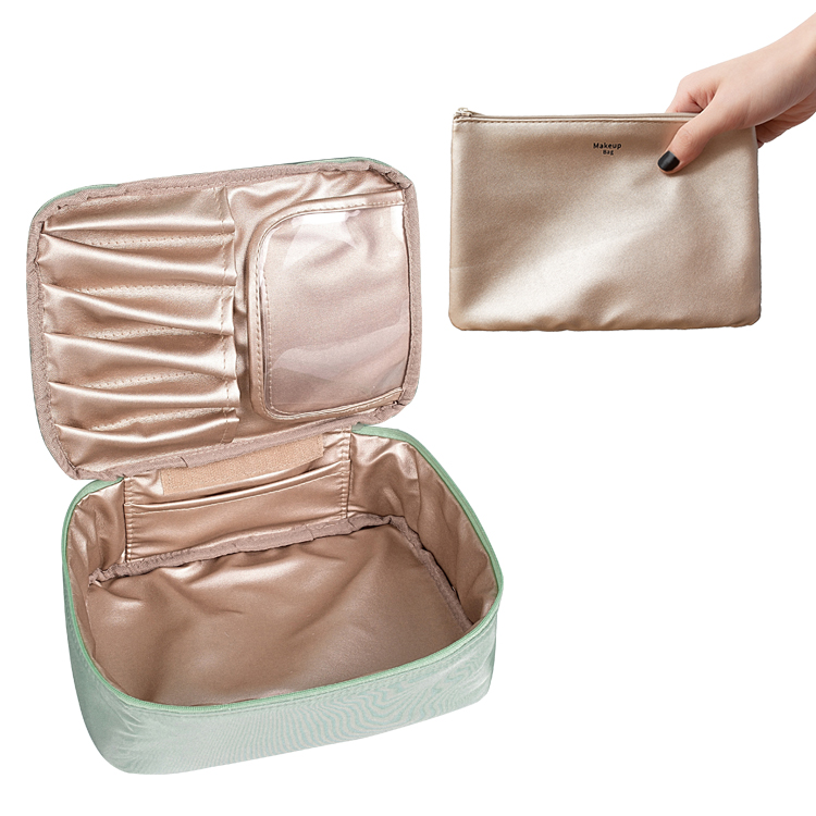 Portable Luxury Ladies Travel Makeup Case Bag Large Waterproof Polyester Cosmetic Bag