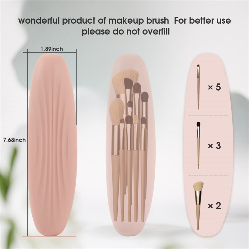 Makeup Brush Holder Silicone Cosmetic Travel Bag Toiletries Face Brush Organizer Portable Travel Kits Tools Display Case