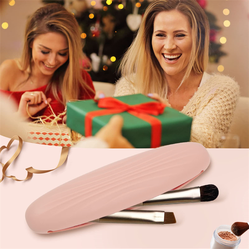 Makeup Brush Holder Silicone Cosmetic Travel Bag Toiletries Face Brush Organizer Portable Travel Kits Tools Display Case