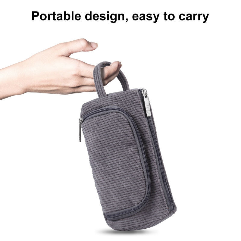 Corduroy Triangular Pen Case Pouch Travel Cosmetic Organizer Makeup Cosmetic Bag