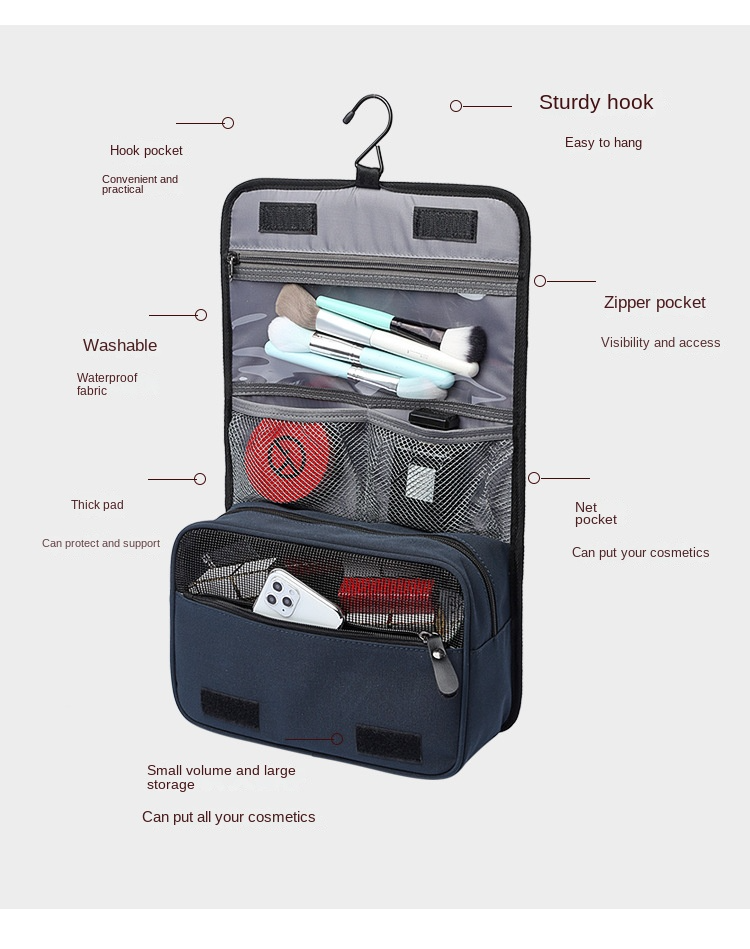 Waterproof Shaving Bag for Men, Mens Travel Toiletry Bag Hygiene & Grooming Kit Organizer Makeup Cosmetic Case with Hang