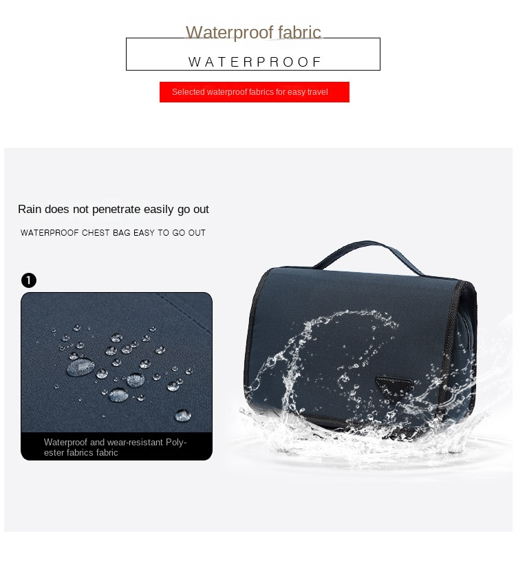 Waterproof Shaving Bag for Men, Mens Travel Toiletry Bag Hygiene & Grooming Kit Organizer Makeup Cosmetic Case with Hang