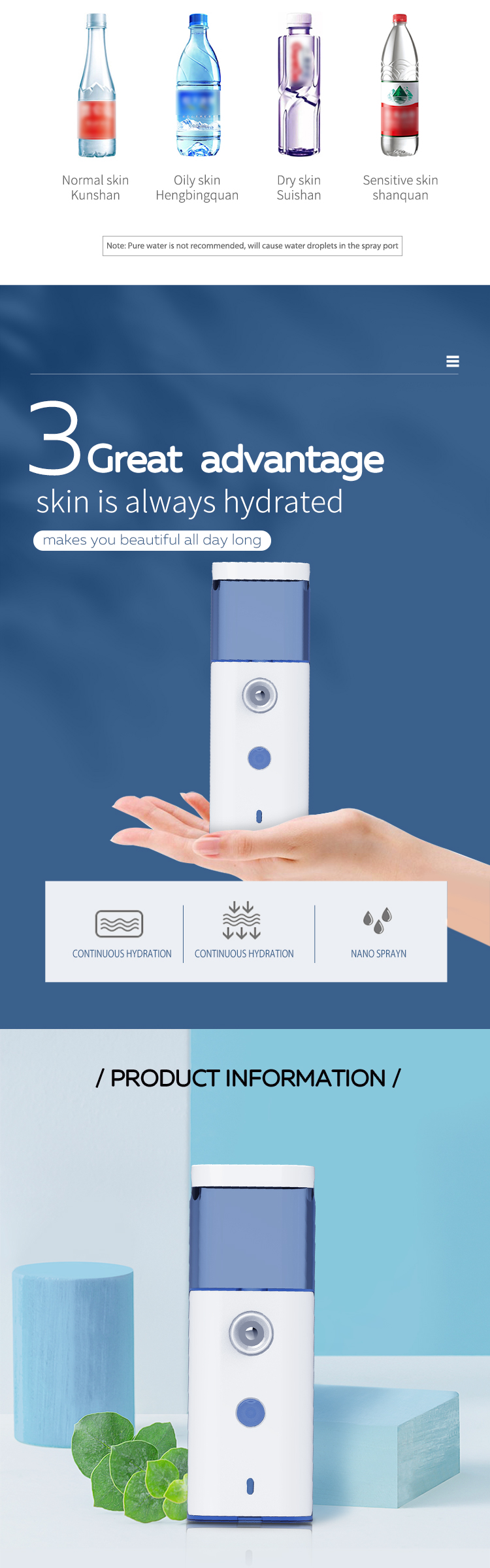 beauty skin care mist sprayer nano facial steamer mini spray electric water fine facial nano mist sprayer