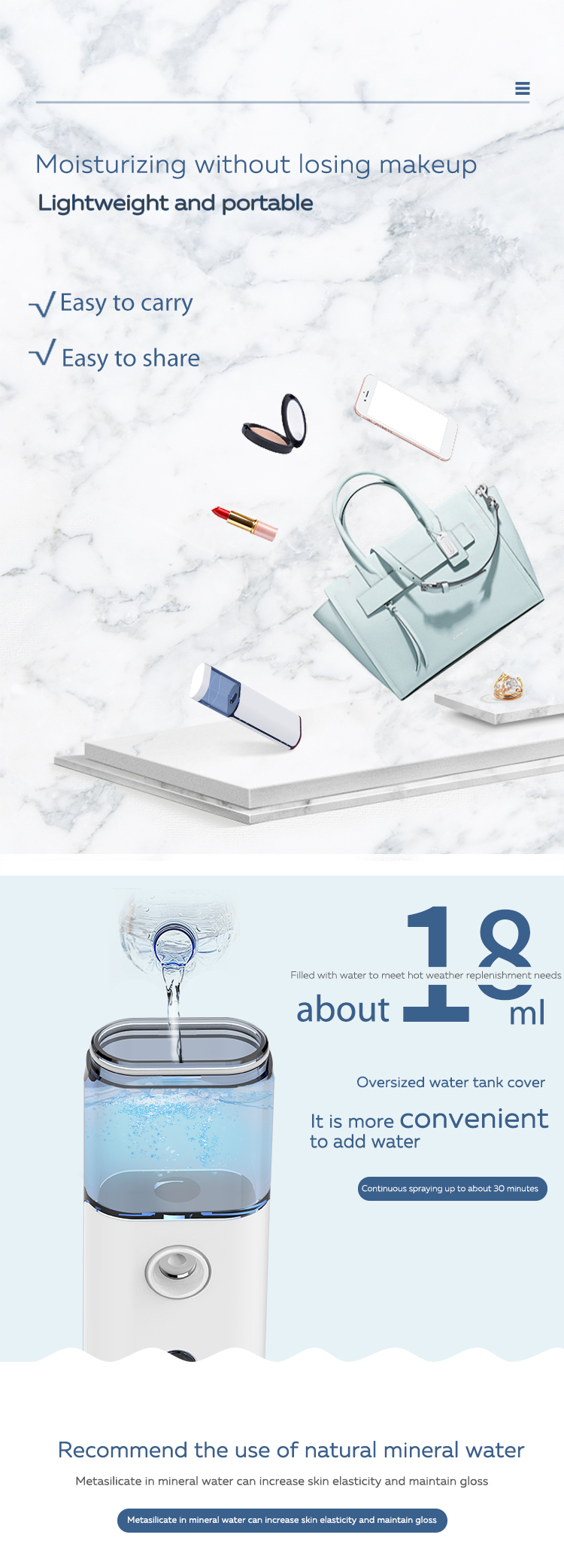 beauty skin care mist sprayer nano facial steamer mini spray electric water fine facial nano mist sprayer