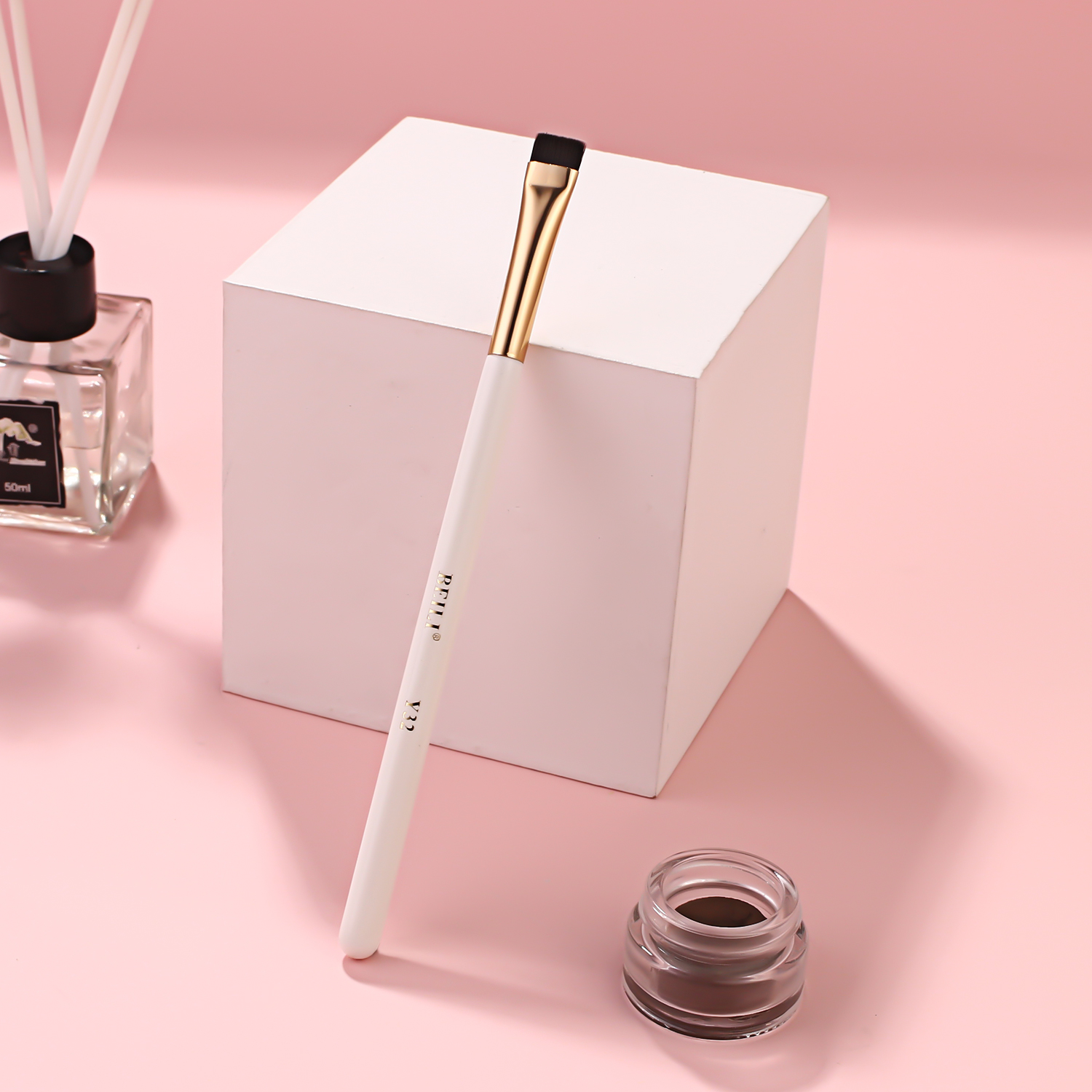 BEILI Vegan Makeup Brushes Eyebrow eyeliner brush Private Label Synthetic Single Flat Top Liquid Concealer Brush