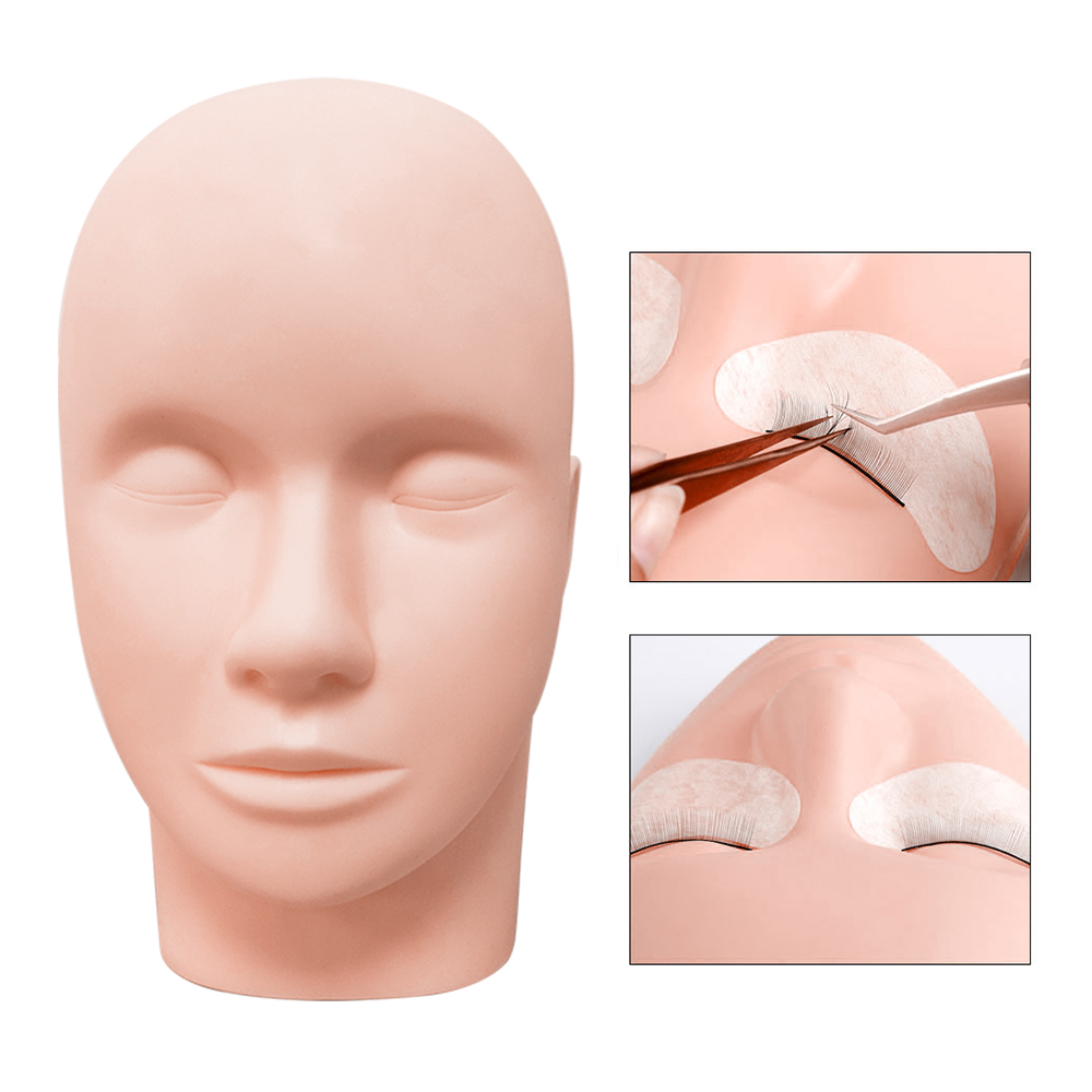 Silicone Flat Model Heads Extensions Makeup Tools Practice Lash Rubber Eyelash Extension Training Mannequin Head